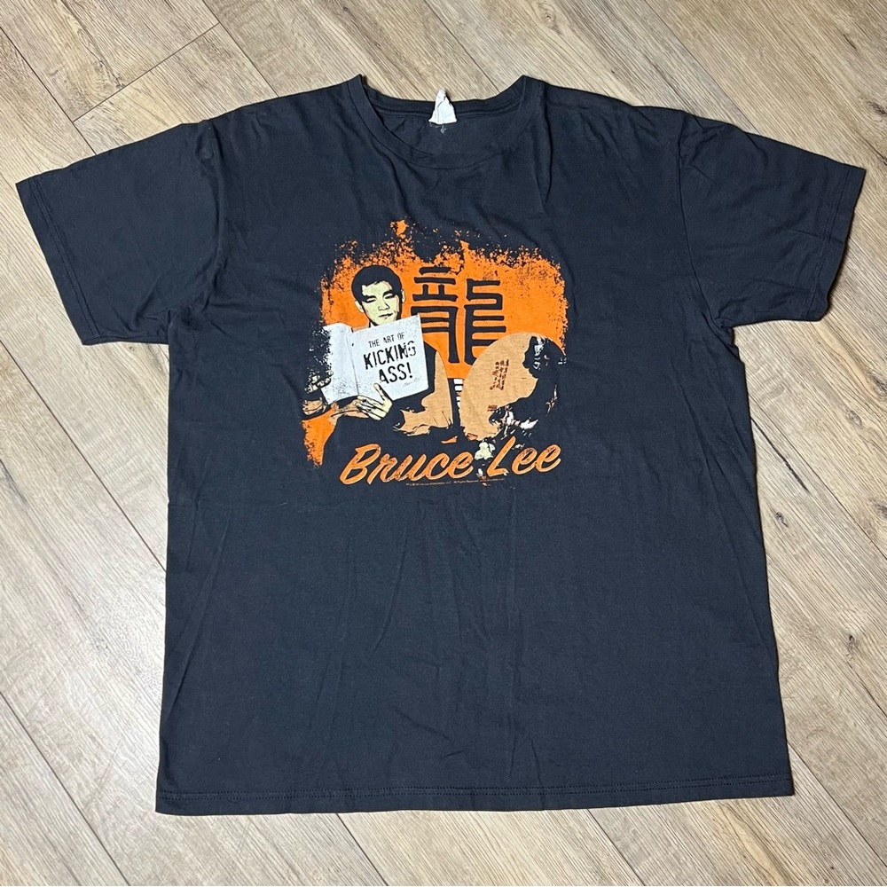 Bay Island Sportswear Bruce Lee Black and Orange Short Sleeve Tee